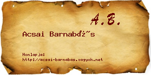 Acsai Barnabás névjegykártya