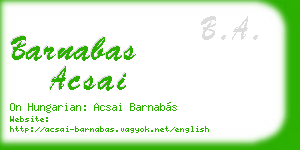barnabas acsai business card